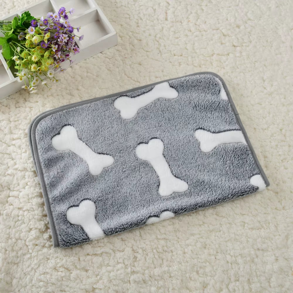 Soft Cozy Dog Bed Mat for Small Large Dogs Bone Star Avocado Print Warm Mattress Pet Cat Sleeping Blanket Puppy Travel Supplies