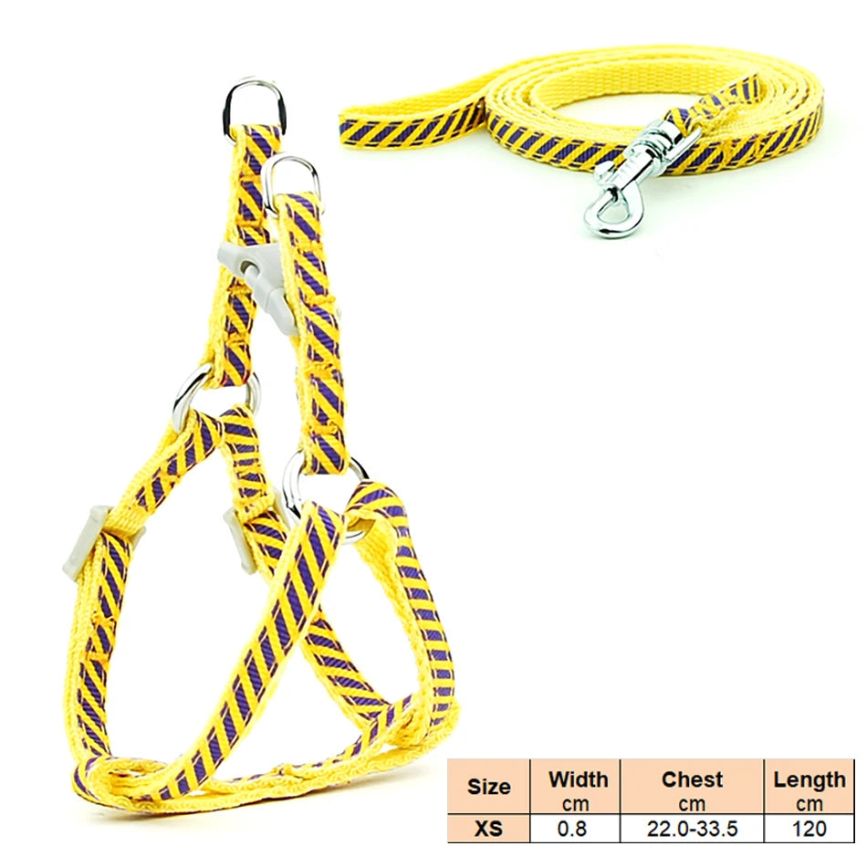 Dog Cat Harness Leash Harness Vest Leash Collar Puppy Small Pet Outdoor Walking Chihuahua Terier Schnauzer Weight 1 to 3Kg