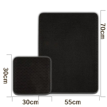 Waterproof Pet Cat Litter Mat Double Layer Pet Litter Box Mat Non-Slip Sand Cat Pad Washable Bed Mat Clean Pad Products