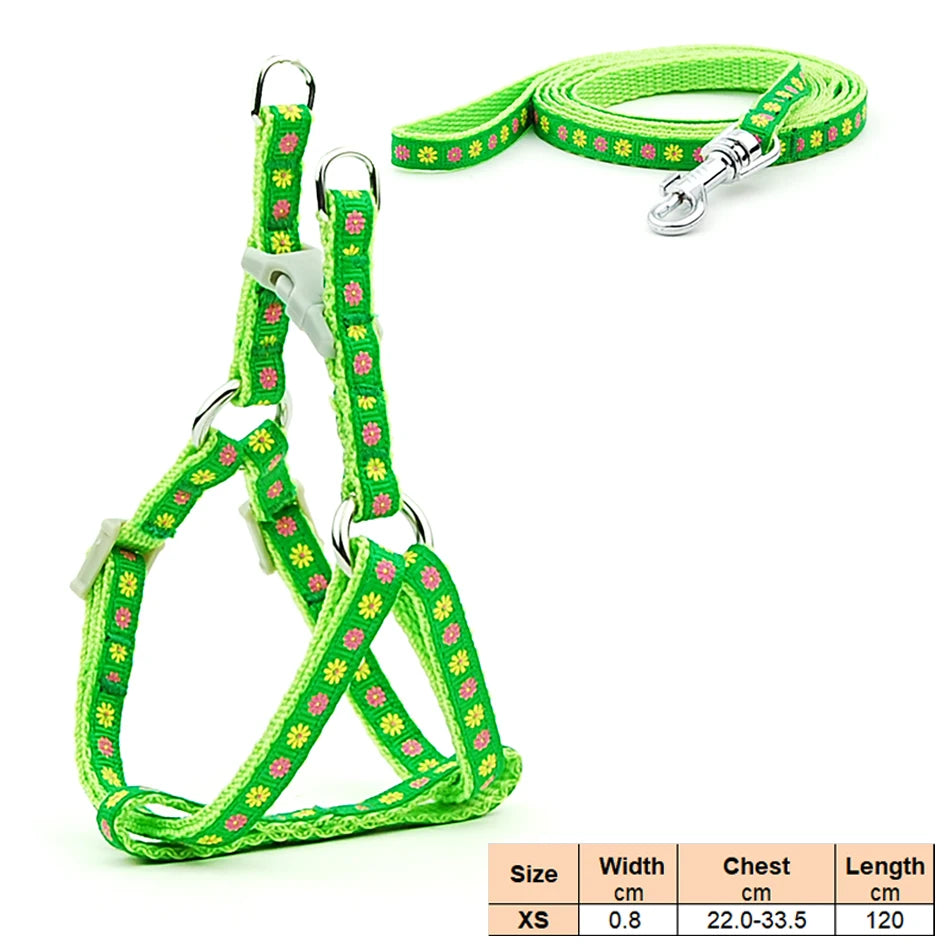 Dog Cat Harness Leash Harness Vest Leash Collar Puppy Small Pet Outdoor Walking Chihuahua Terier Schnauzer Weight 1 to 3Kg