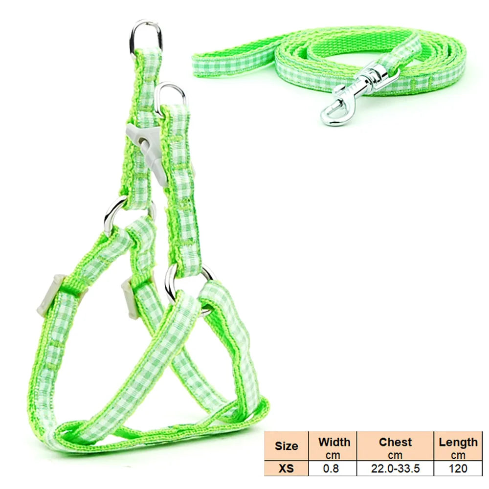 Dog Cat Harness Leash Harness Vest Leash Collar Puppy Small Pet Outdoor Walking Chihuahua Terier Schnauzer Weight 1 to 3Kg