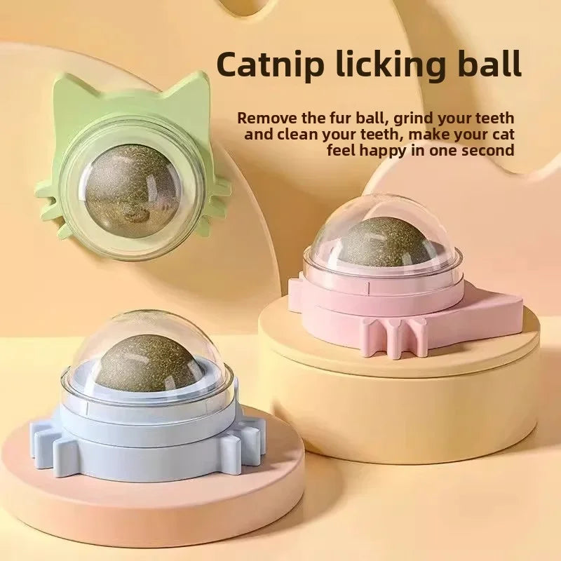 New Popular Cat Mint Chew Ball Toys Relieve Boredom, Cat Chew Toys Grind Teeth Toys Suction Cups ﻿