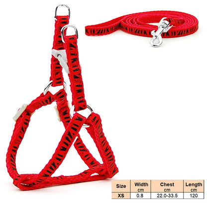 Dog Cat Harness Leash Harness Vest Leash Collar Puppy Small Pet Outdoor Walking Chihuahua Terier Schnauzer Weight 1 to 3Kg