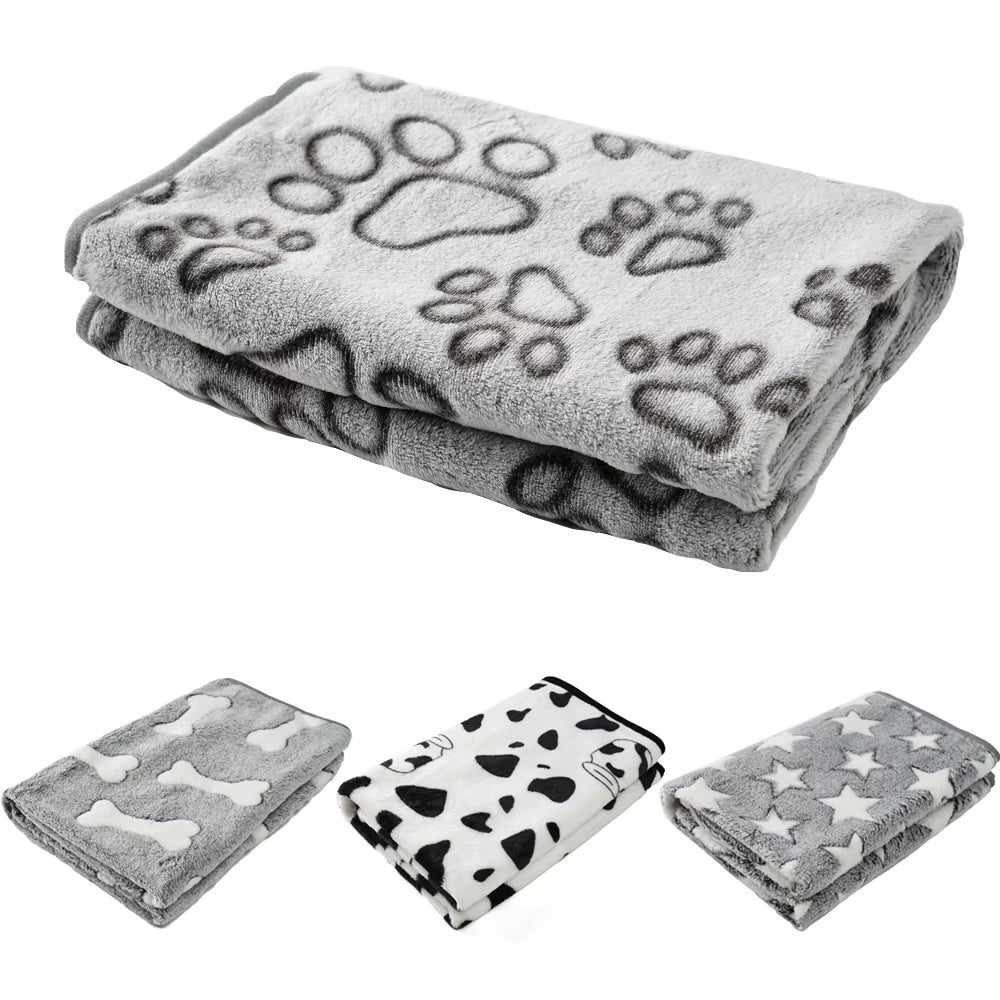 Soft Cozy Dog Bed Mat for Small Large Dogs Bone Star Avocado Print Warm Mattress Pet Cat Sleeping Blanket Puppy Travel Supplies