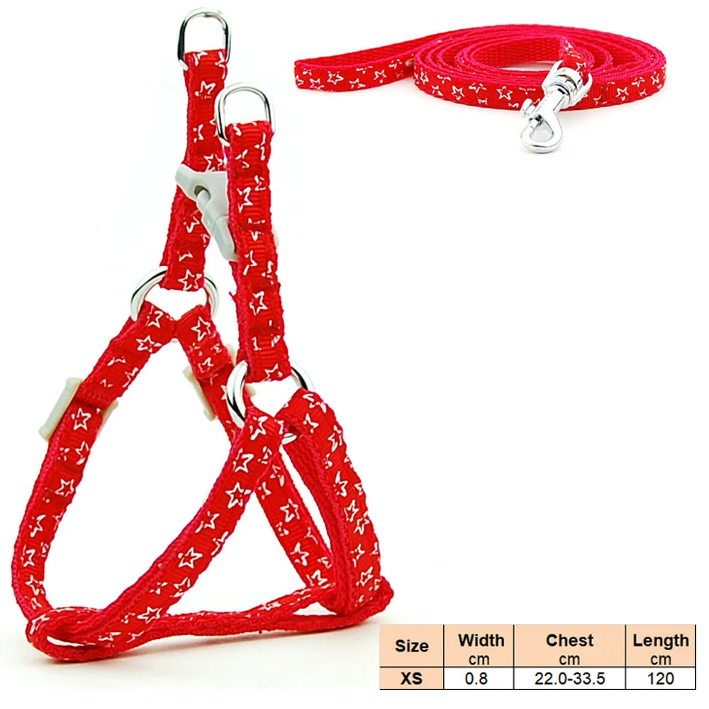 Dog Cat Harness Leash Harness Vest Leash Collar Puppy Small Pet Outdoor Walking Chihuahua Terier Schnauzer Weight 1 to 3Kg