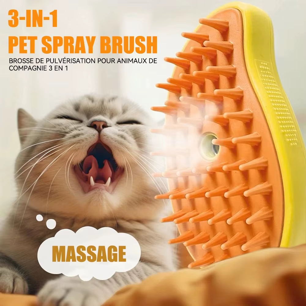 3-In-1 Steamy Brush for Pet Cat Dog Grooming Accessories Electric Brushes for Hair Cleaning Massage Comb Cat Dog Stuff Supplies