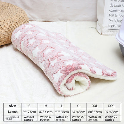 Winter Pet Mat Cat Nest Flannel Kennel Blanket Cat Pad Pet Bed