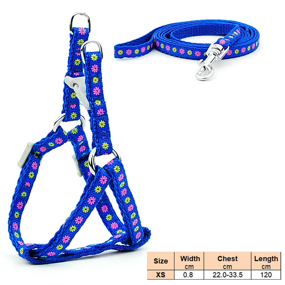 Dog Cat Harness Leash Harness Vest Leash Collar Puppy Small Pet Outdoor Walking Chihuahua Terier Schnauzer Weight 1 to 3Kg