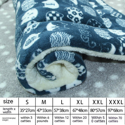 Winter Pet Mat Cat Nest Flannel Kennel Blanket Cat Pad Pet Bed