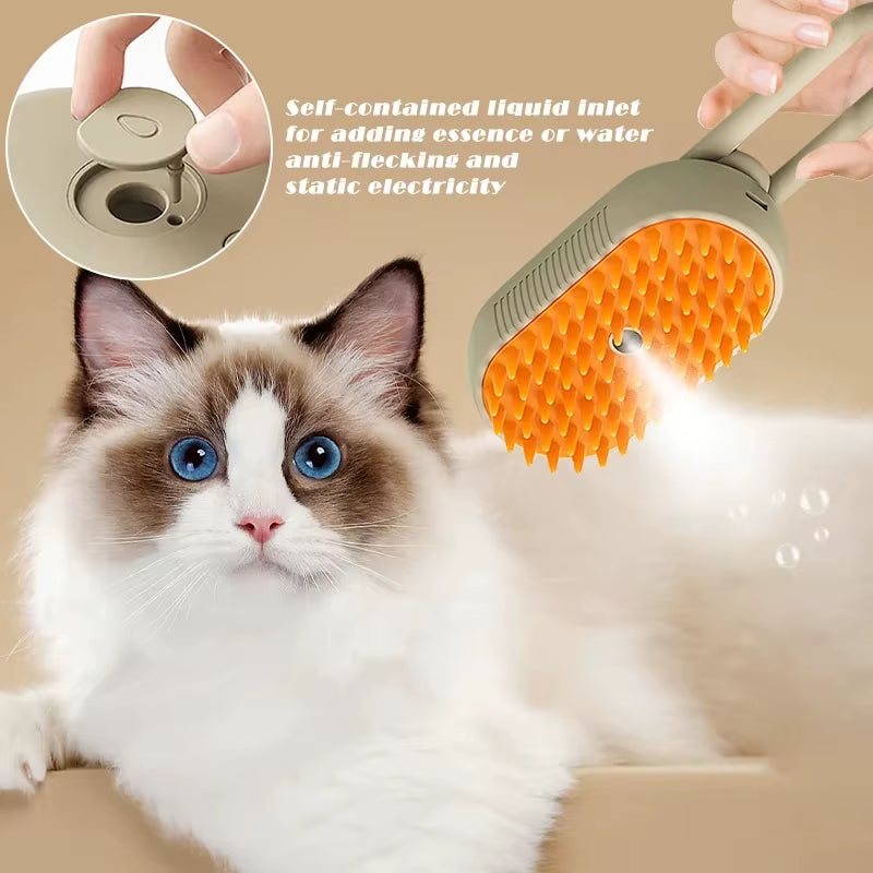 3-In-1 Steamy Brush for Pet Cat Dog Grooming Accessories Electric Brushes for Hair Cleaning Massage Comb Cat Dog Stuff Supplies